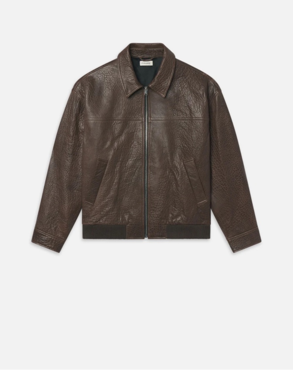 FRAME Men’s Textured Leather Bomber - Picture 6 of 11